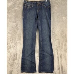 Y2K Guess Jeans Women Size‎ 24 Flare Bootcut Embellished Pocket Blue Denim Pants